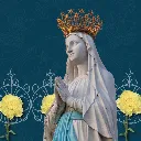 Ofrece una flor a Nuestra Señora de Lourdes
